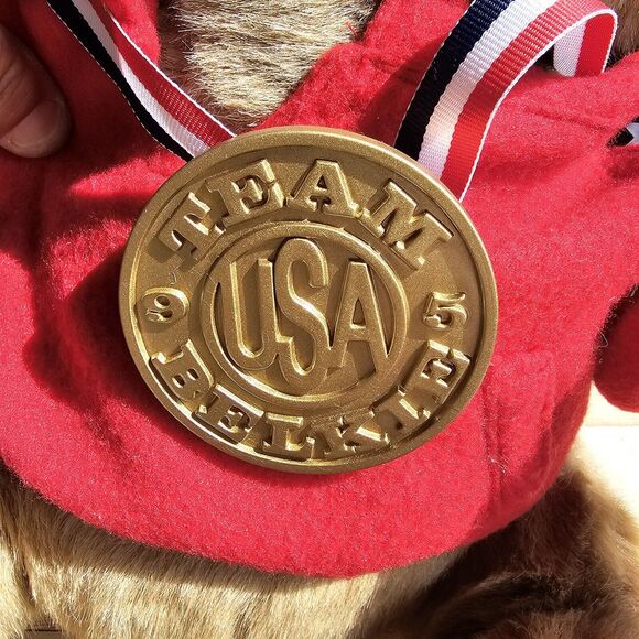 VINTAGE 1995 TEAM USA AMERICANA OLYMPIC BELKIE BEAR PLUSH TEDDY BEAR DOLL FIGURE - Picture 5 of 7